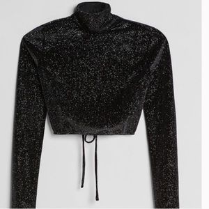 Bershka Shimmery Velvet Top